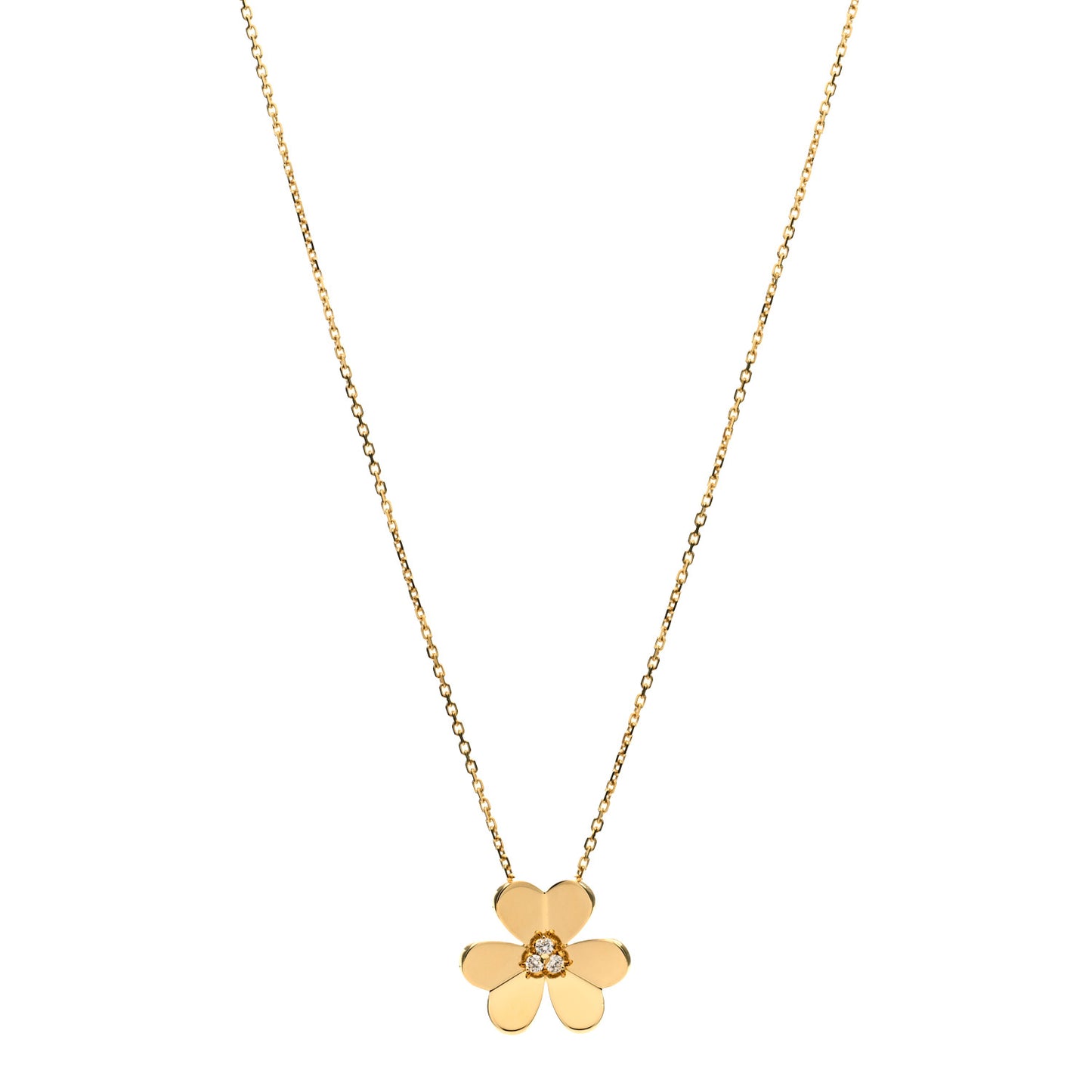 18K Yellow Gold Diamond Large Frivole Pendant Necklace