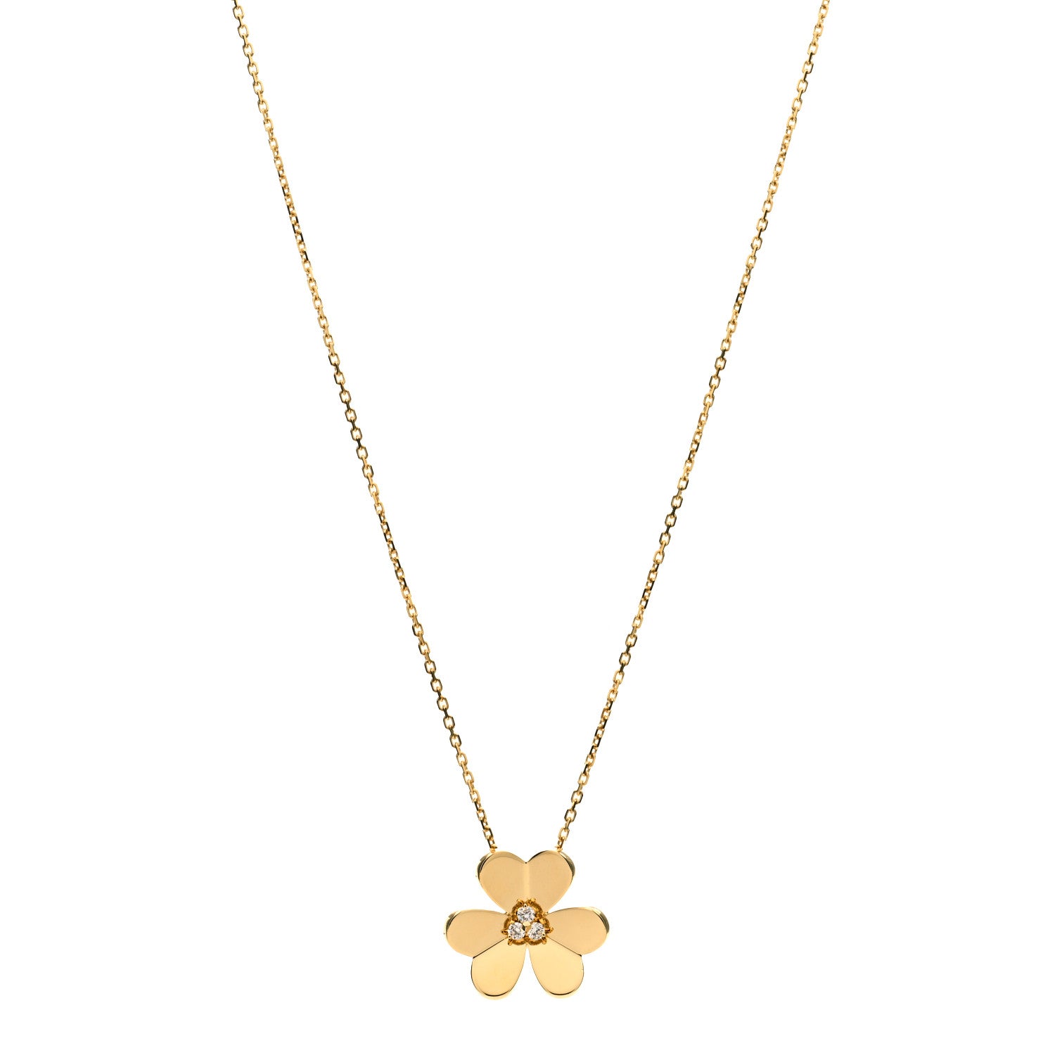 Van Cleef & Arpels 18K Yellow Gold Diamond Large Frivole Pendant Necklace 1 of 3