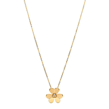 Van Cleef & Arpels 18K Yellow Gold Diamond Large Frivole Pendant Necklace 1 of 3