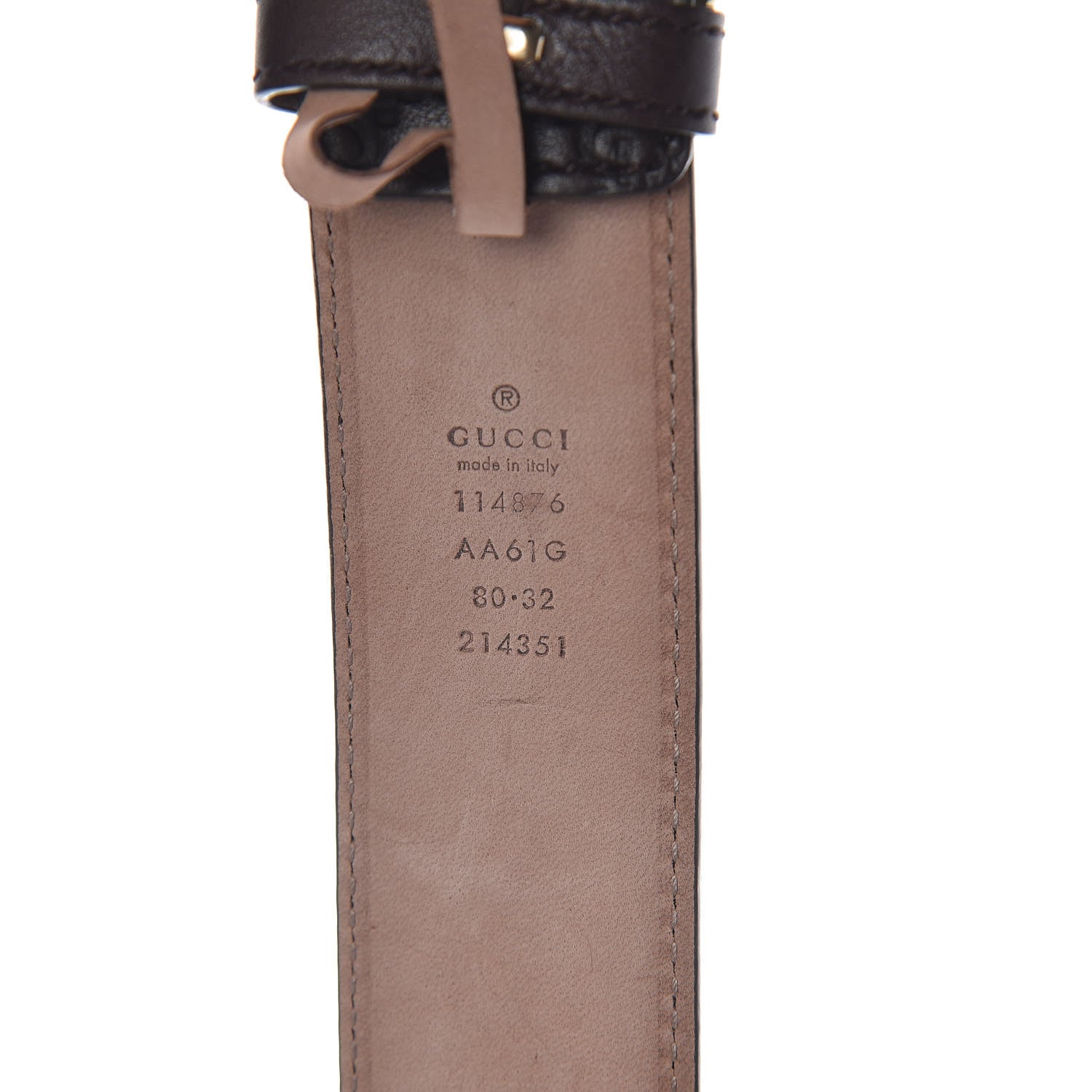 Gucci Guccissima Signature Interlocking G 40mm Belt 80 32 Chocolate 4 of 6