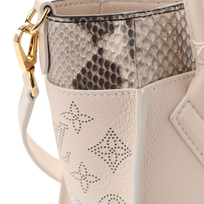 Louis Vuitton Calfskin Karung Snakeskin Mahina On My Side PM Quartz White 12 of 14