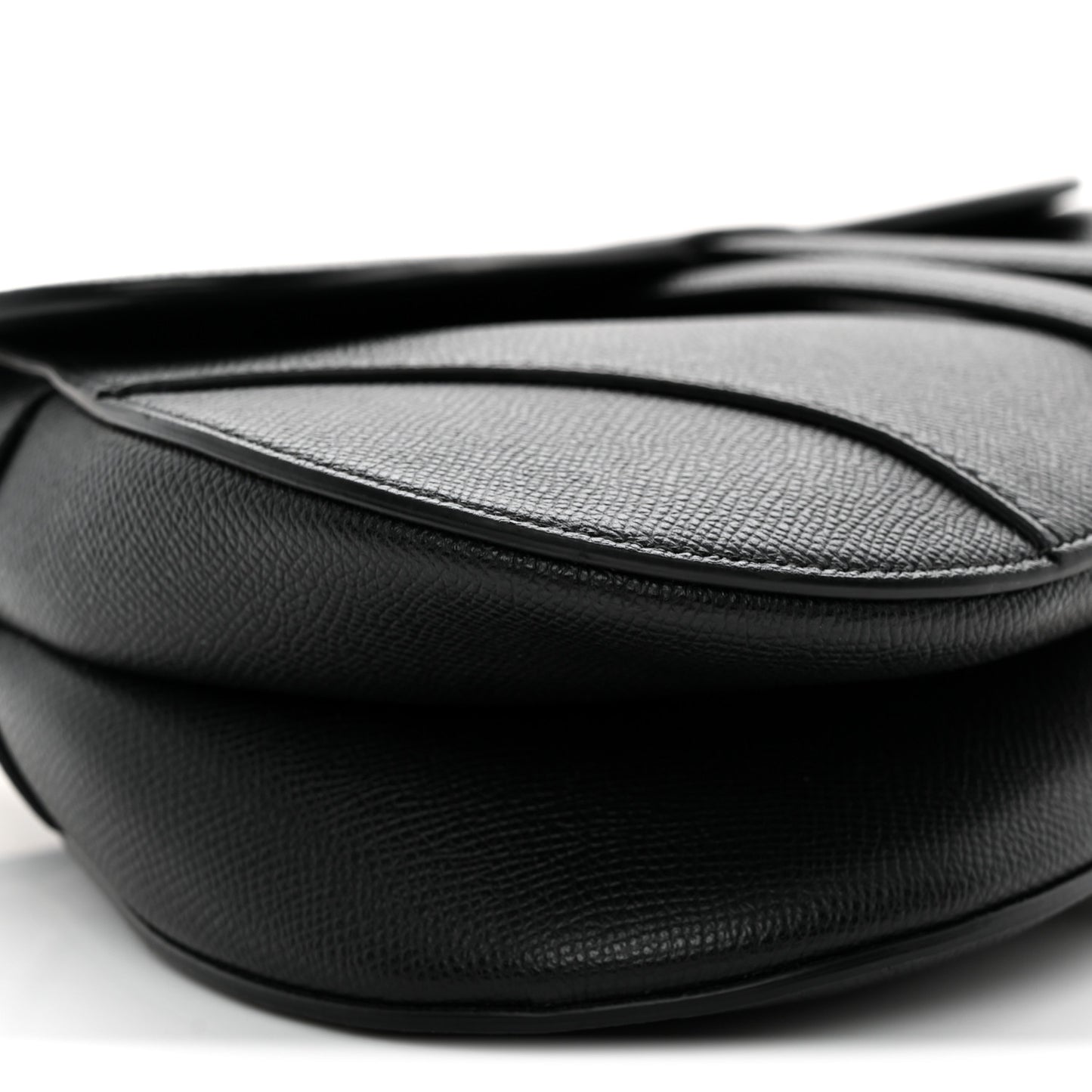 Grained Calfskin Saddle Bag Black