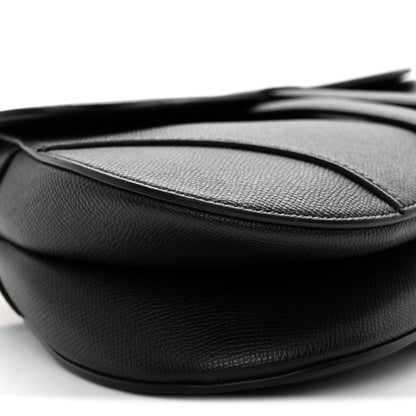 Christian Dior Grained Calfskin Saddle Bag Black 9 of 10