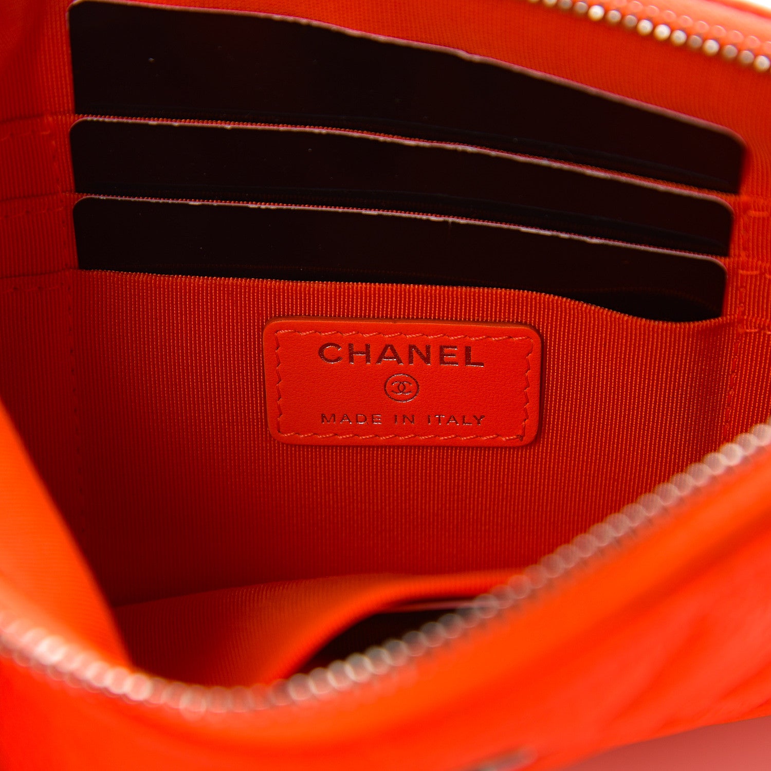 Chanel Goatskin Quilted Medium Reissue Cosmetic Case Orange 5 of 7