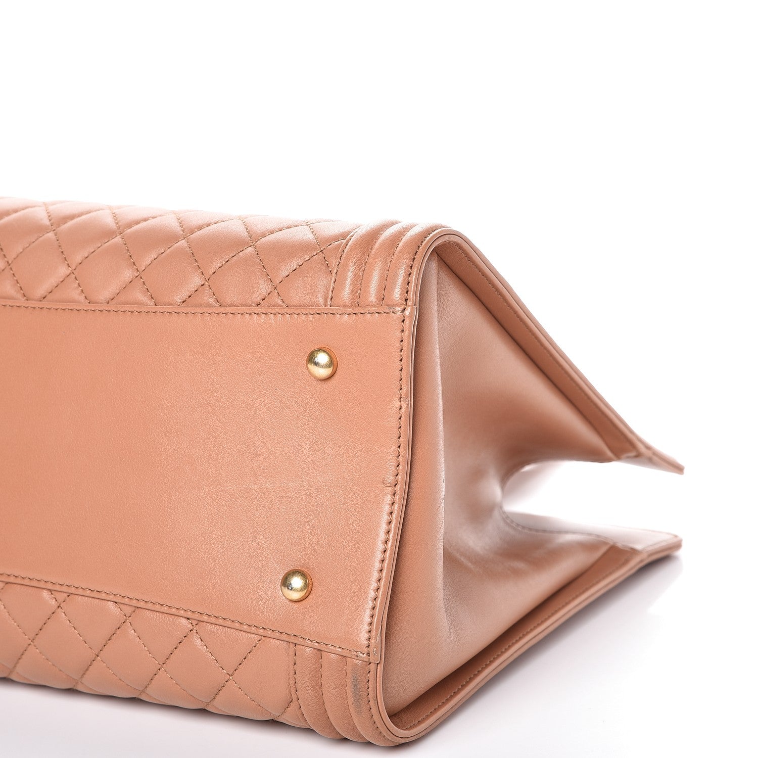 Chanel Calfskin Quilted Boy Shopping Tote Camel 8 of 9