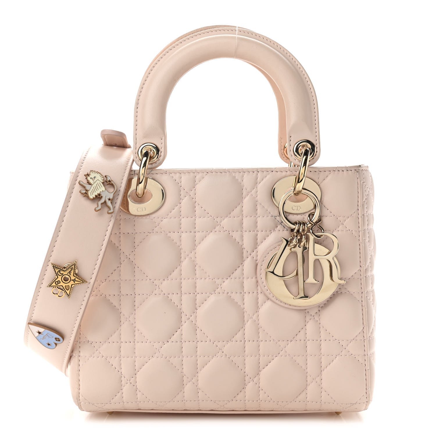 Christian Dior Lambskin Cannage Small Lucky Badges My Lady Dior Pink 1 of 10