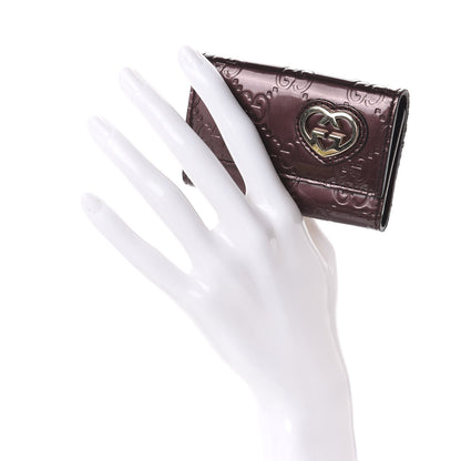 Gucci Shine Guccissima Lovely Heart 6 Key Holder Case Scarlatto 2 of 6