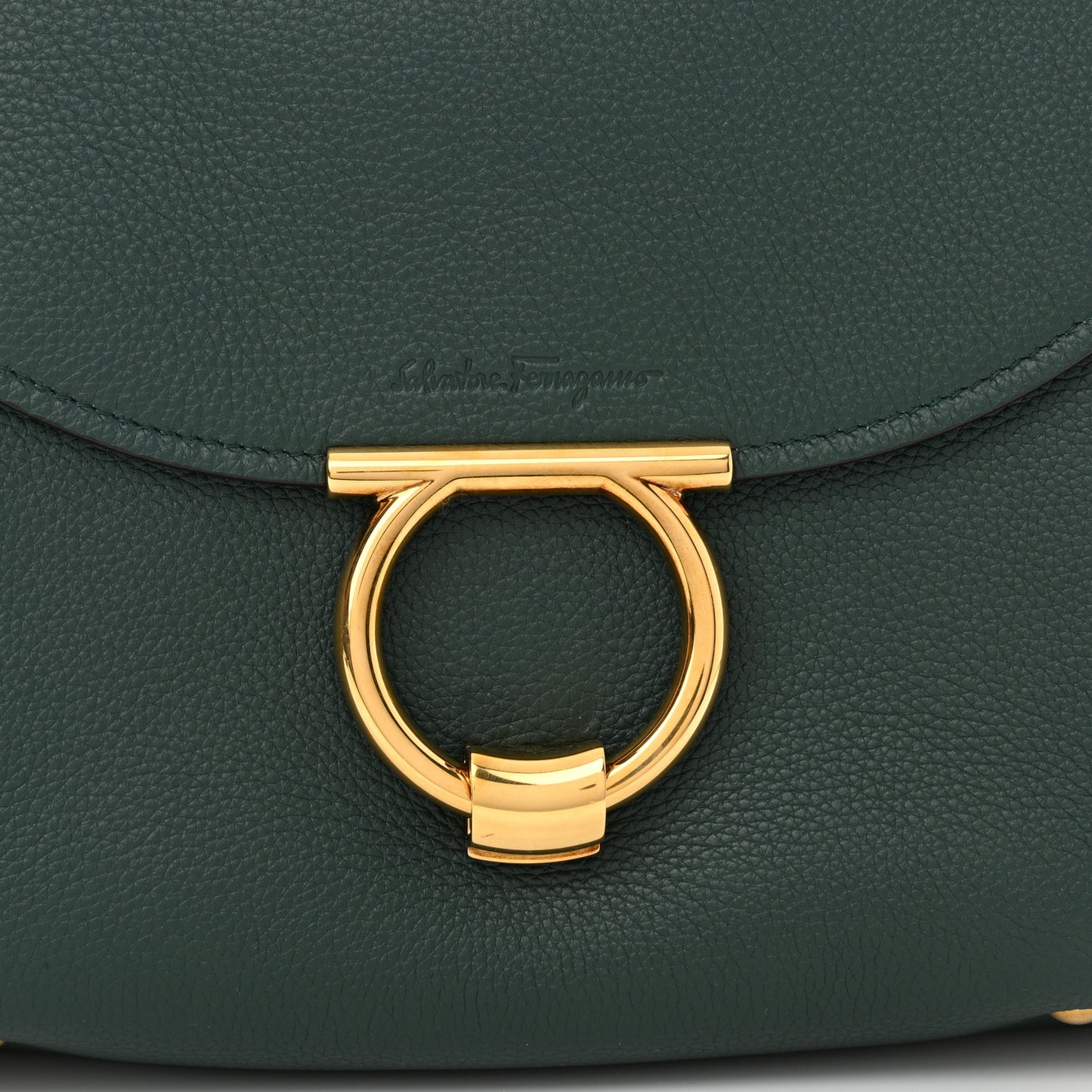Calfskin Margot Top Handle Satchel Dark Green