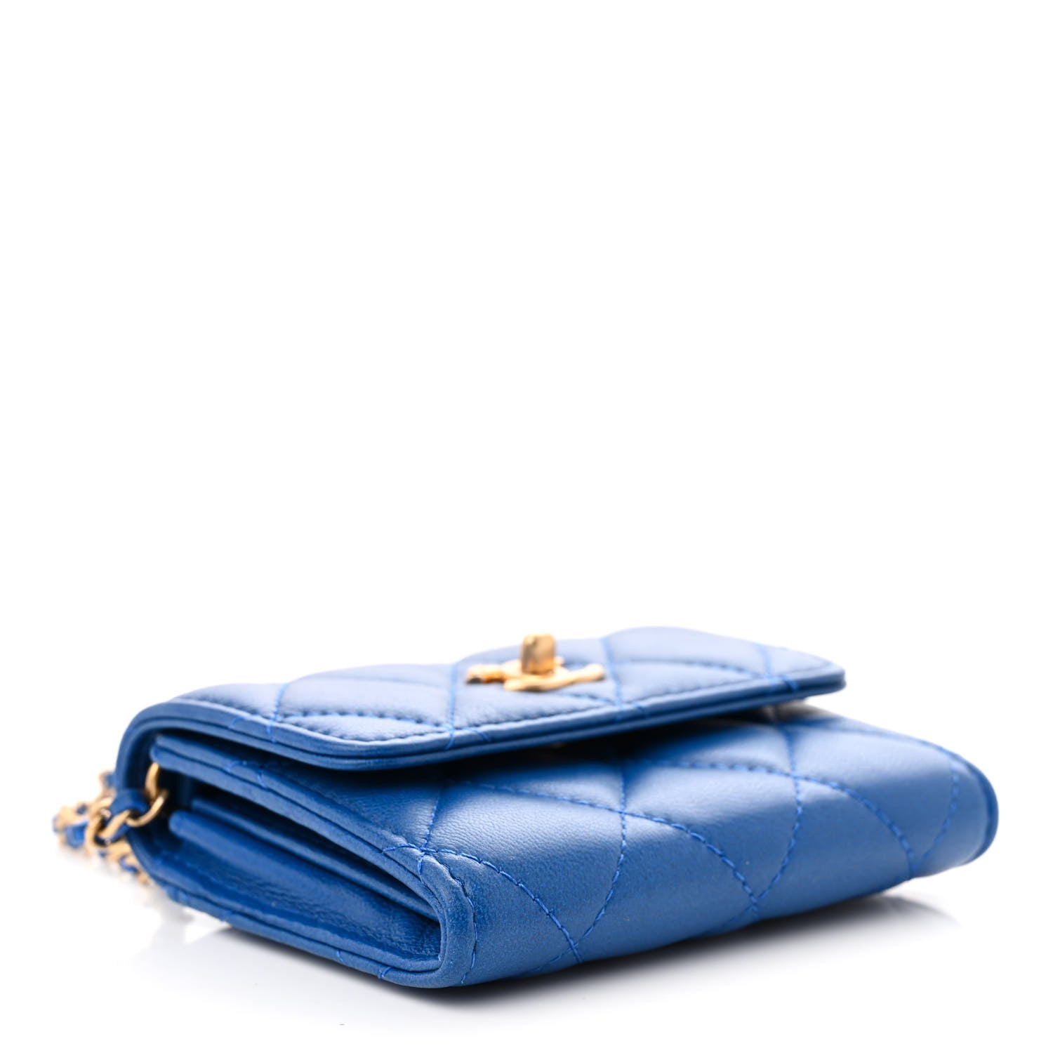 Chanel Lambskin Quilted Pearl Crush Clutch With Chain Blue 4 of 13