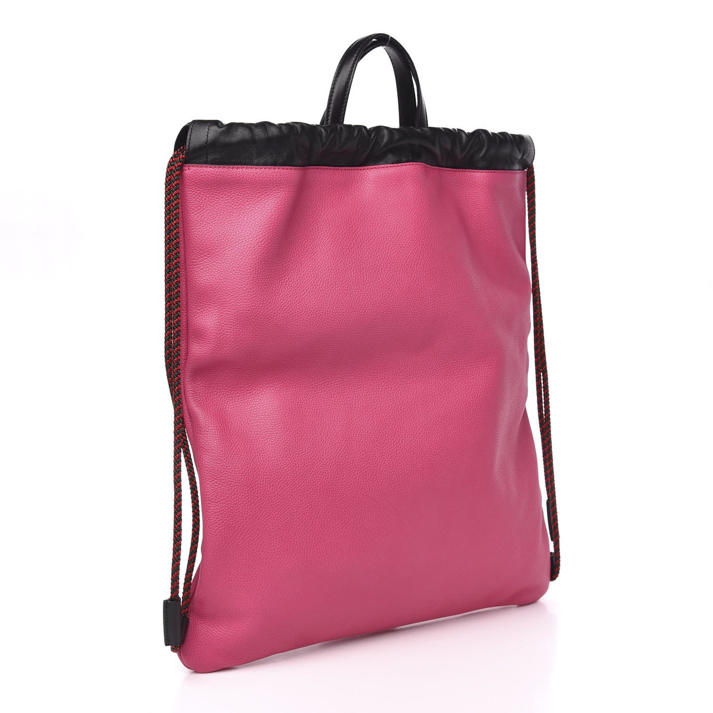 Grained Calfskin Logo Drawstring Backpack Box Pink Green Black