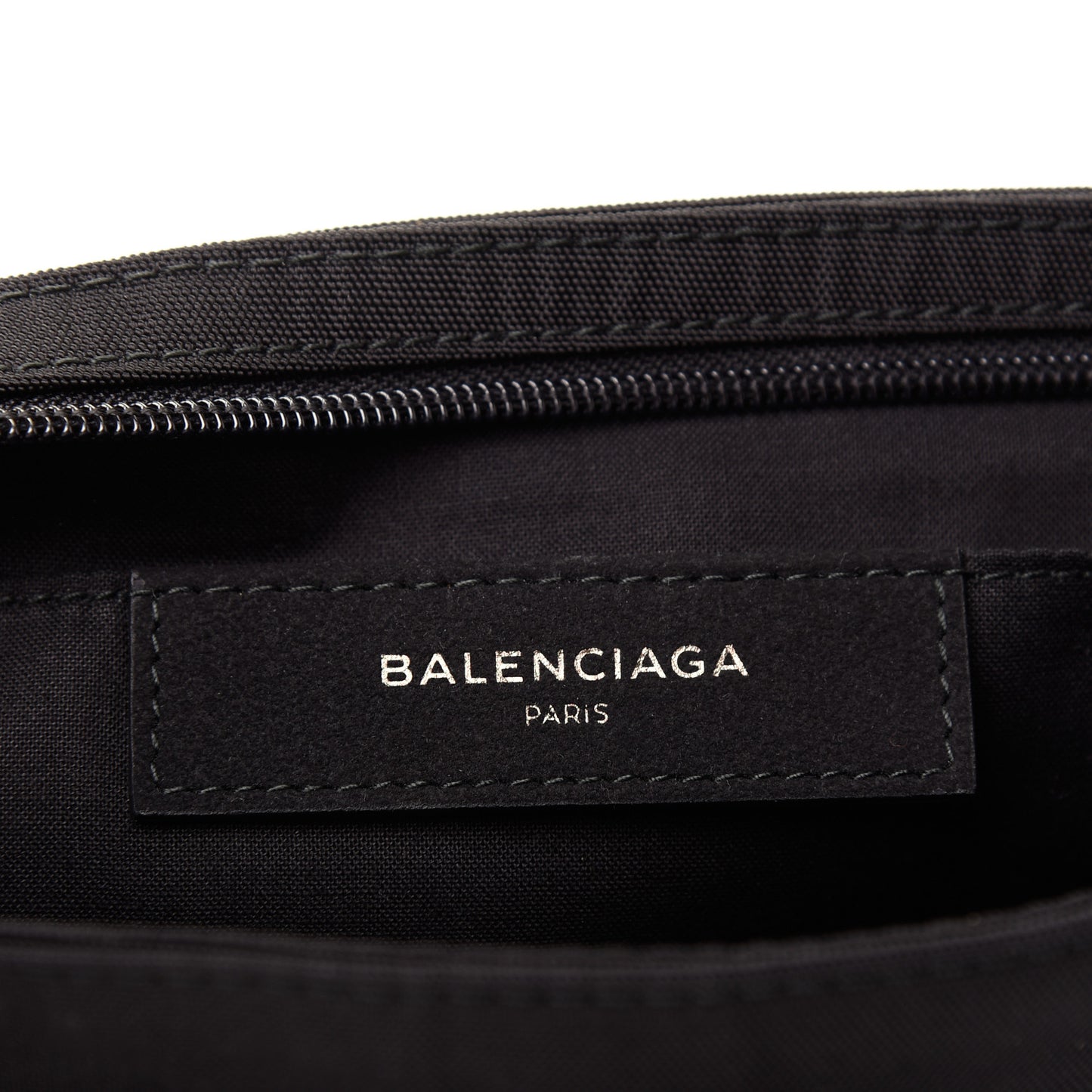 Nylon Embroidered Documents Case Milano Paris Los Angeles Black
