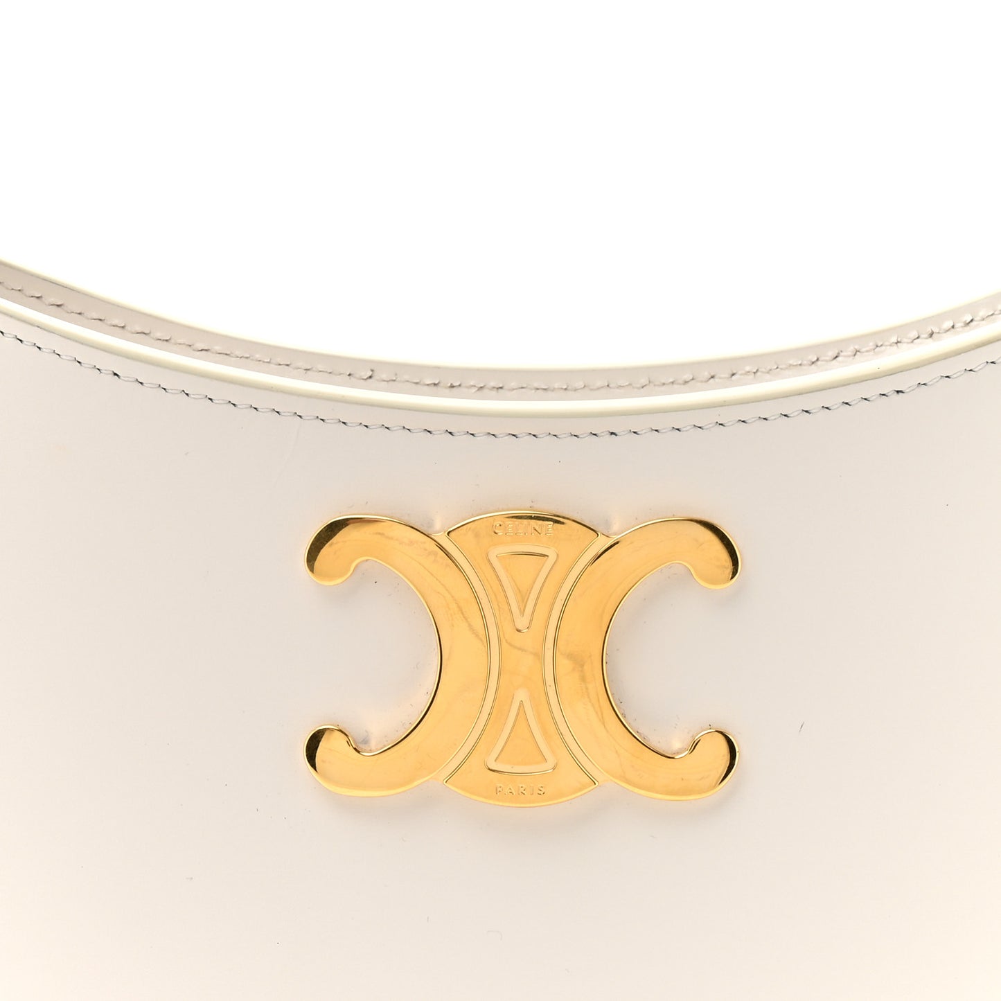Shiny Calfskin Medium Tilly Triomphe Shoulder Bag Rice