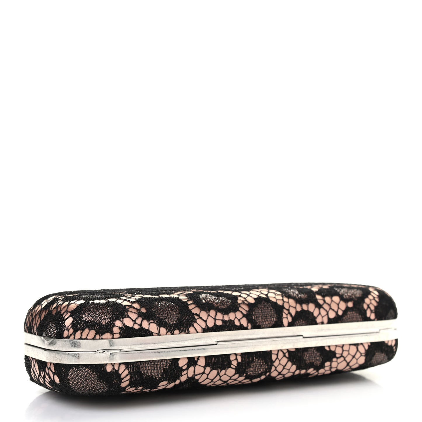Lace Leopard Knuckle Duster Clutch Black Beige