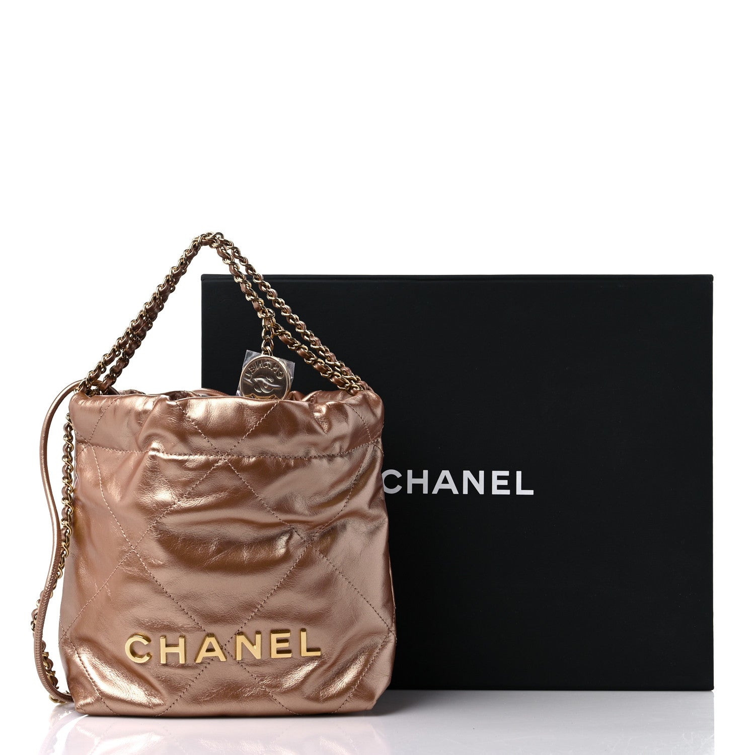 Chanel Metallic Calfskin Quilted Mini Chanel 22 Copper 10 of 10