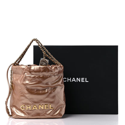 Chanel Metallic Calfskin Quilted Mini Chanel 22 Copper 10 of 10