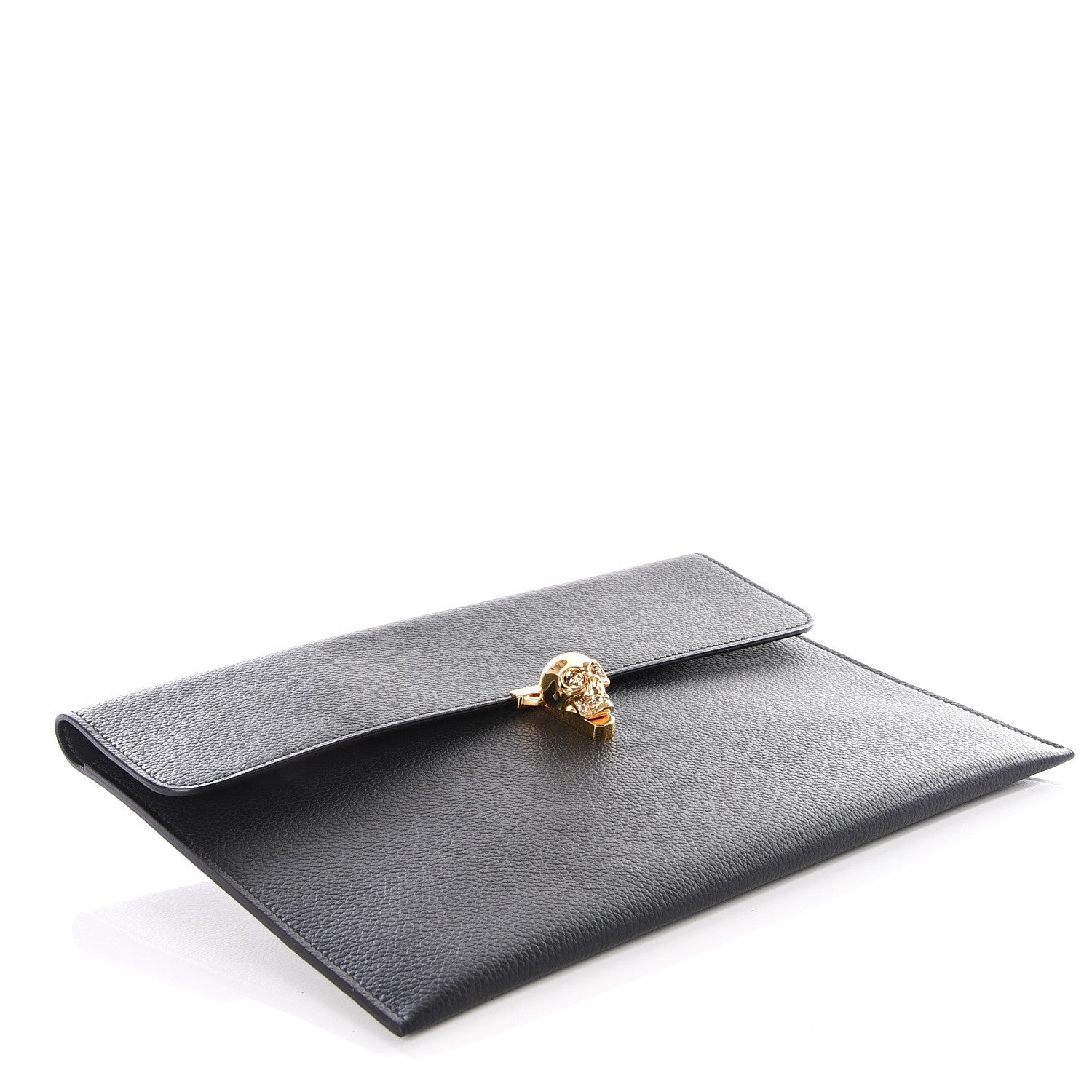 Alexander McQueen Calfskin Skull Envelope Clutch Black 3 of 6