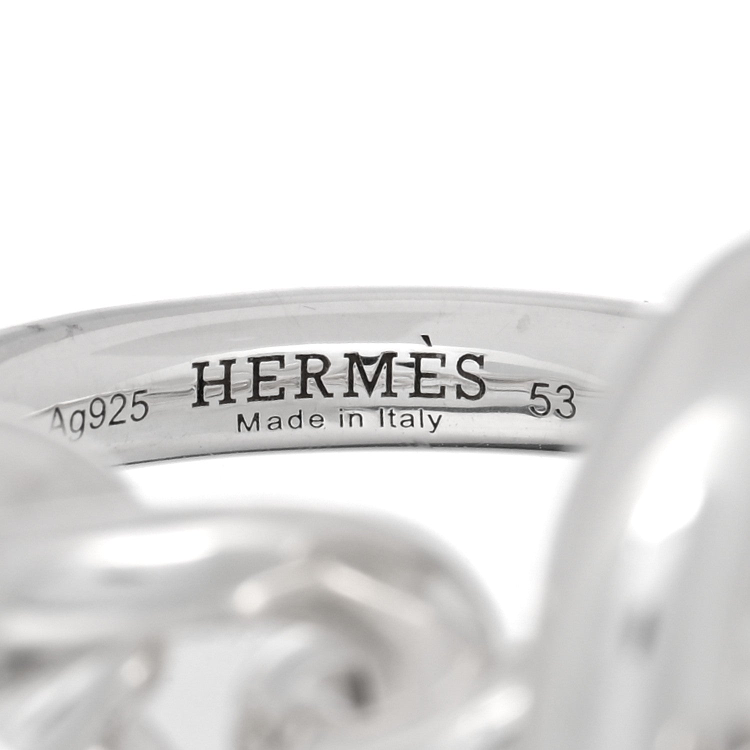 Hermes Sterling Silver GM Croisette Ring 53 6.5 4 of 5