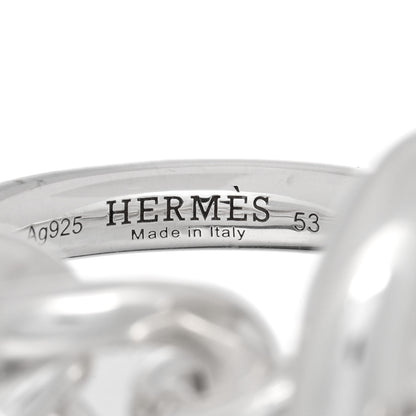Hermes Sterling Silver GM Croisette Ring 53 6.5 4 of 5