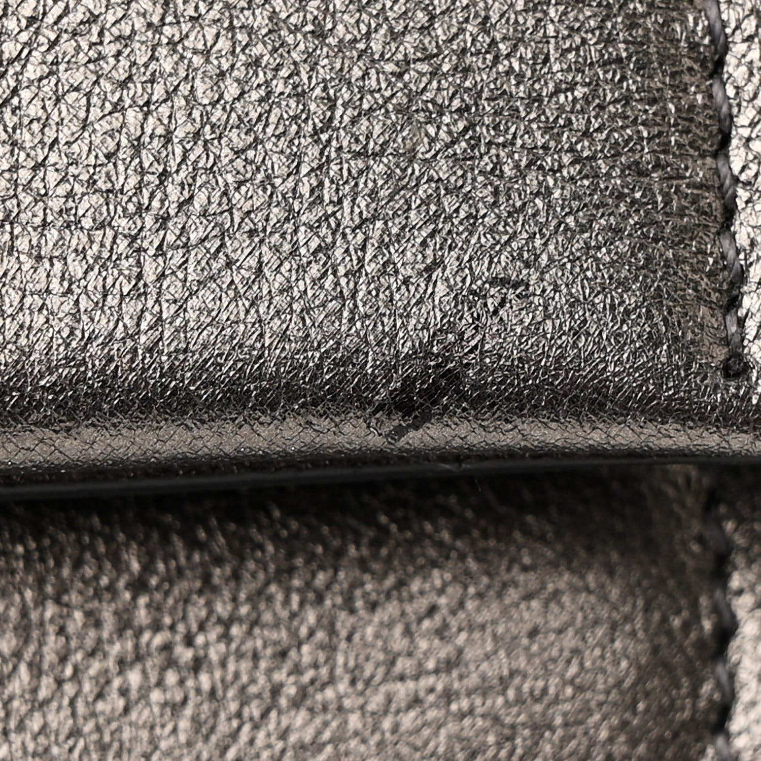 Saint Laurent Metallic Smooth Calfskin Classic Monogram Kate Tassel Chain Wallet Grey 11 of 11