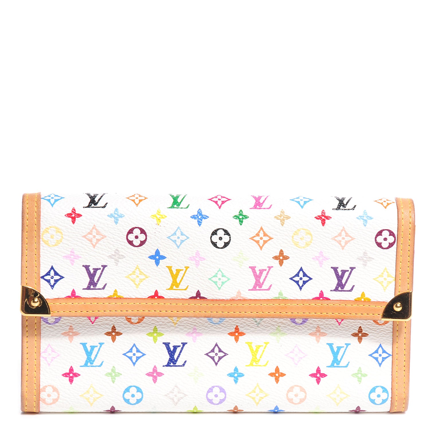 Louis Vuitton Monogram Multicolor Porte Tresor International Wallet White 1 of 7