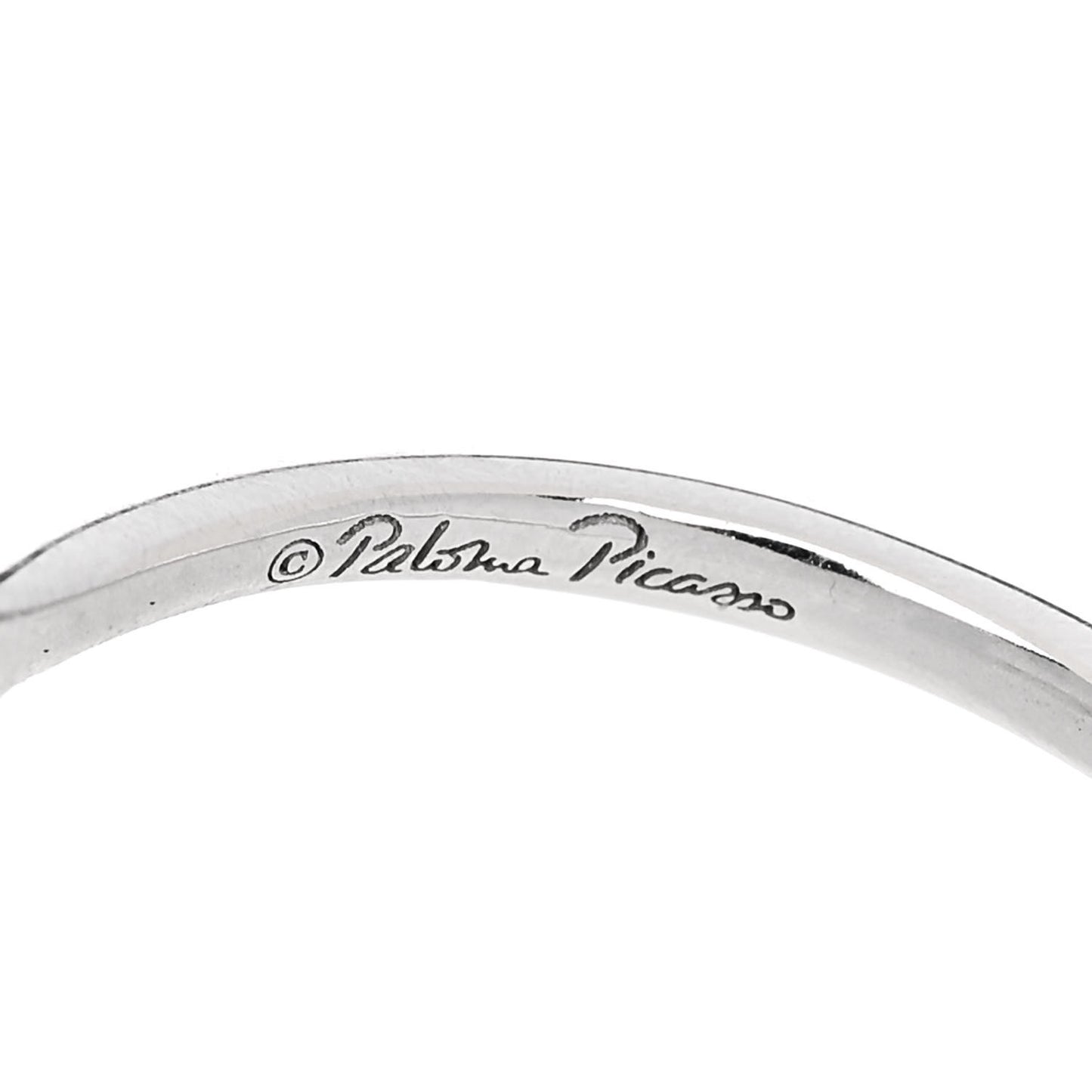 18K White Gold Diamond Paloma's Graffiti Love Ring 53 6.5