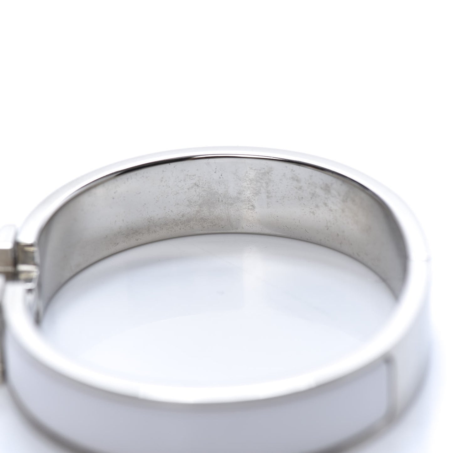 Enamel Narrow Clic Clac H Bracelet PM White