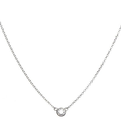 Tiffany Platinum Diamond .14ct Elsa Peretti Diamonds by the Yard Pendant Necklace 1 of 9