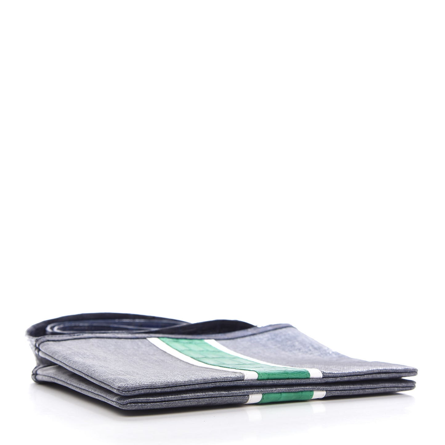 Crocodile Linen Crossbody Bag Navy