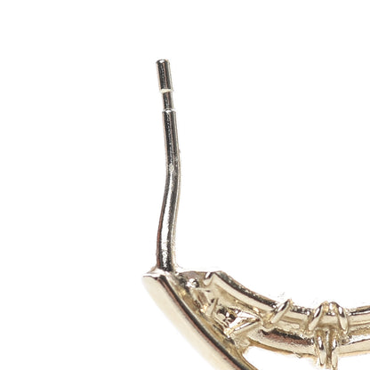 Chanel Crystal CC Camellia Express CC Drop Hoop Earrings Gold 5 of 6