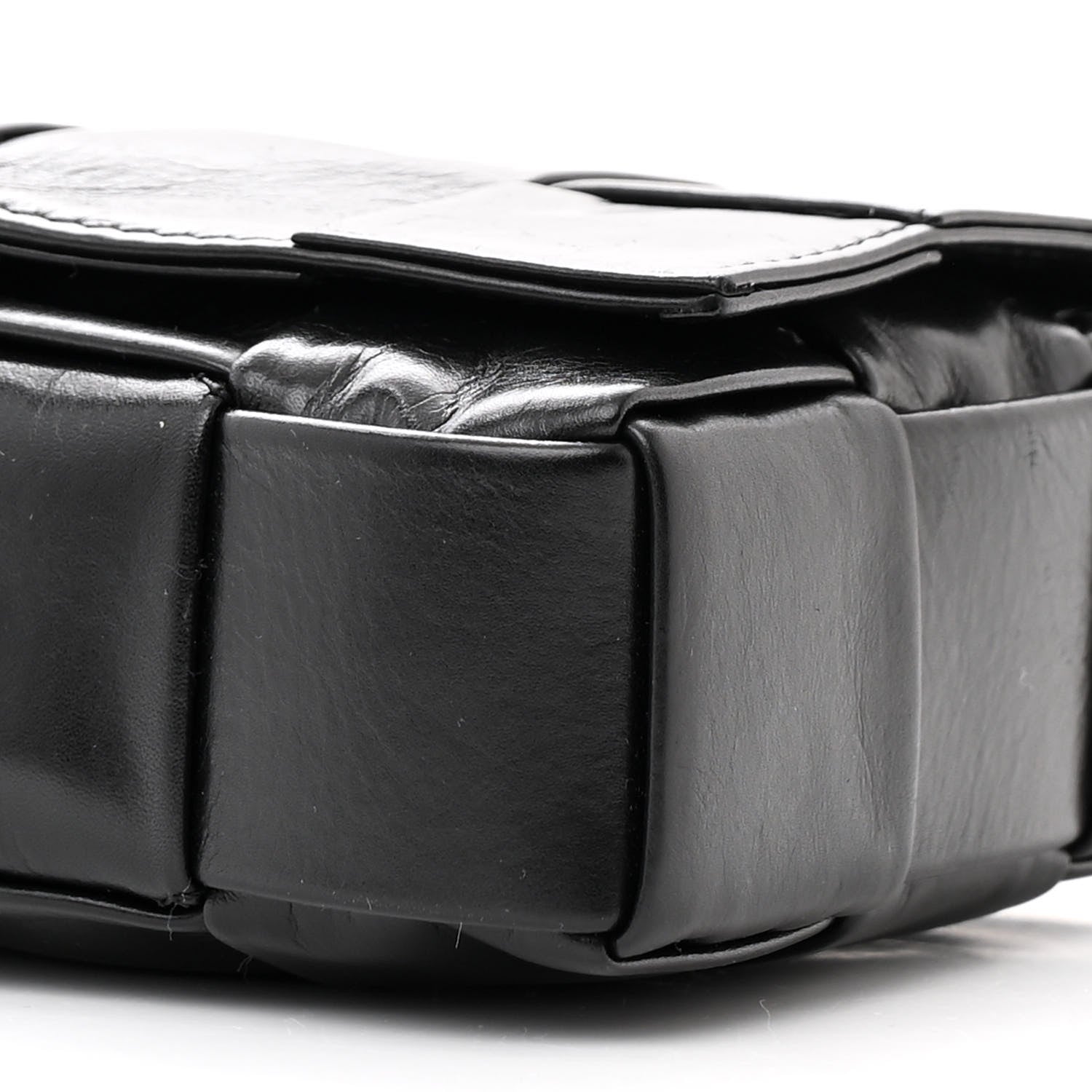 Bottega Veneta Paper Calfskin Maxi Intreccio Small Cassette Crossbody Bag Black 10 of 10