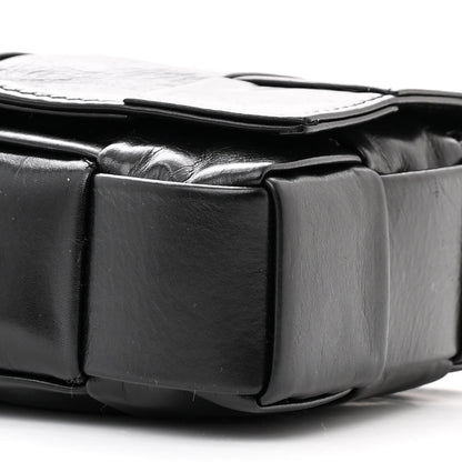 Bottega Veneta Paper Calfskin Maxi Intreccio Small Cassette Crossbody Bag Black 10 of 10