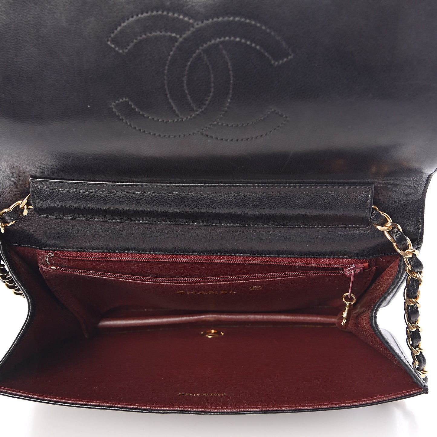Lambskin Quilted Small Single Flap Bag Black