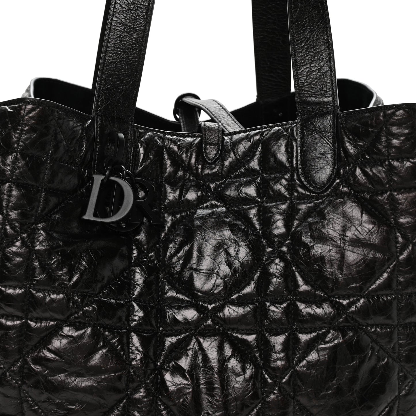 Crinkled Calfskin Macrocannage Large Toujours Black