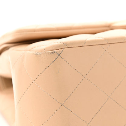 Chanel Lambskin Quilted Jumbo Double Flap Beige 18 of 21