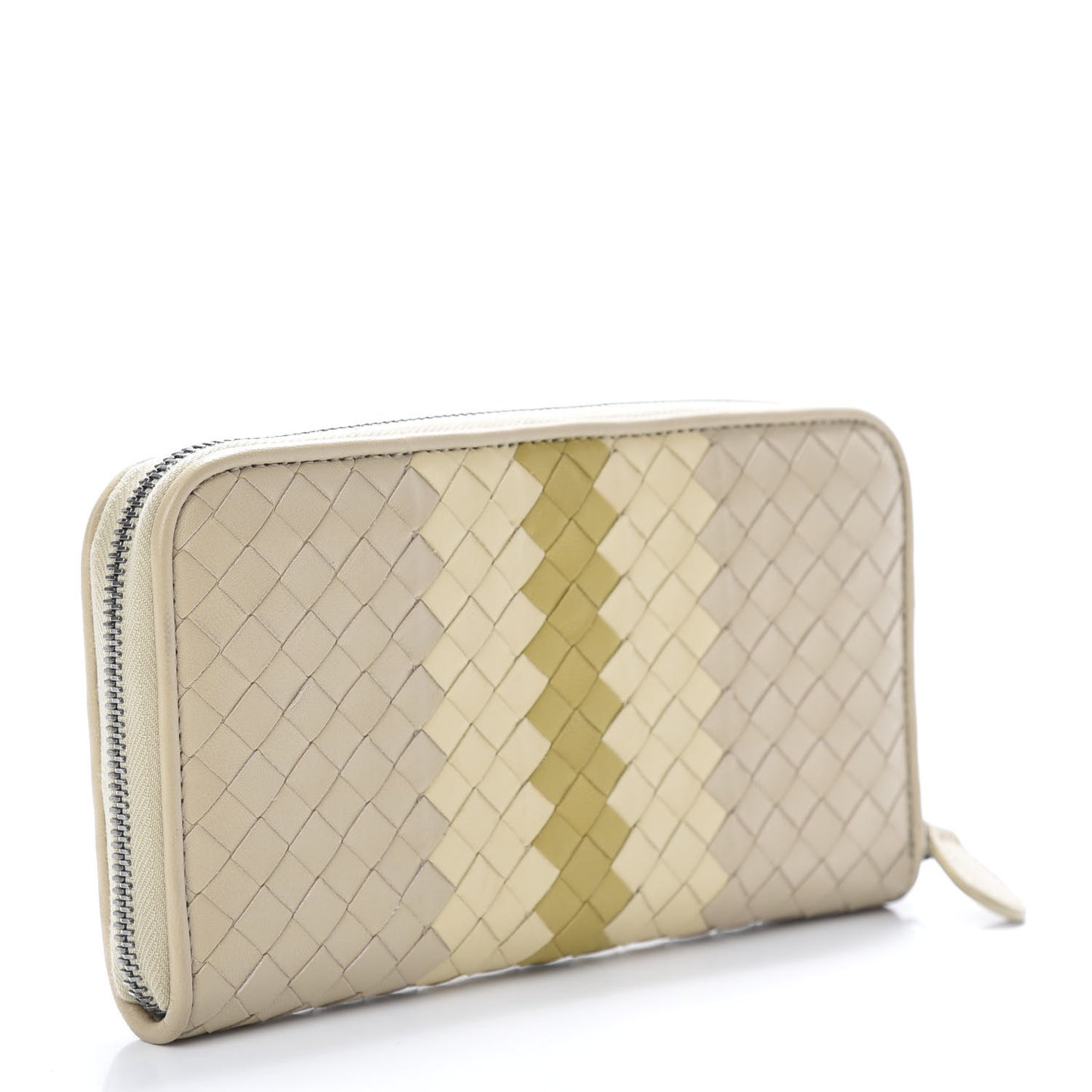Nappa Intrecciato Zip Around Wallet Mink Multicolor