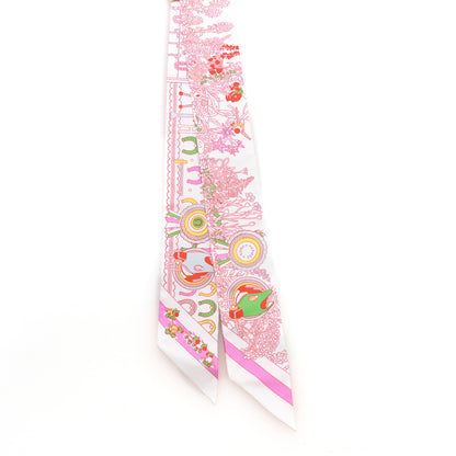 Hermes Silk Pony Pit Stop Twilly White Rose Multicolor 2 of 3