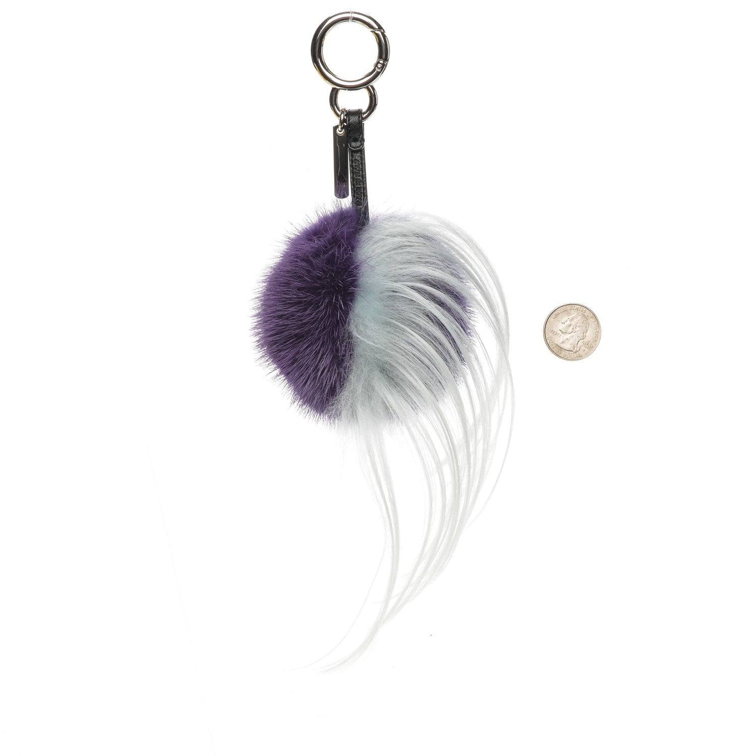 Fendi Fox Fur Monster Flowery Mini Bag Bug Charm Viola Acqua Multicolor 2 of 4