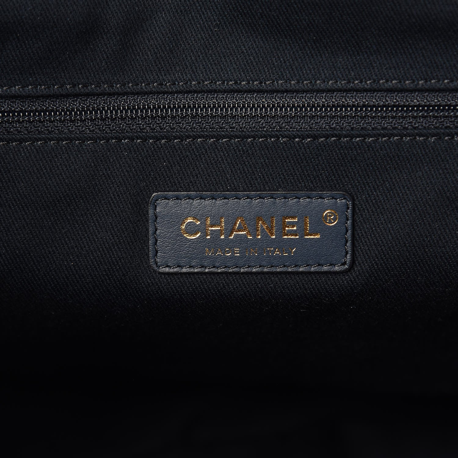 Chanel Lurex Canvas Small Deauville Tote Navy Blue Gold 7 of 10
