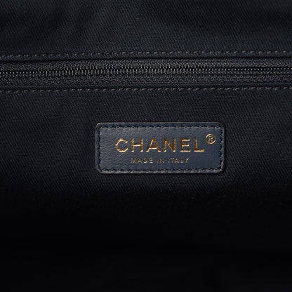 Chanel Lurex Canvas Small Deauville Tote Navy Blue Gold 7 of 10