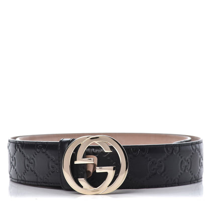 Gucci Guccissima Interlocking G 37mm Belt 85 34 Black 1 of 6