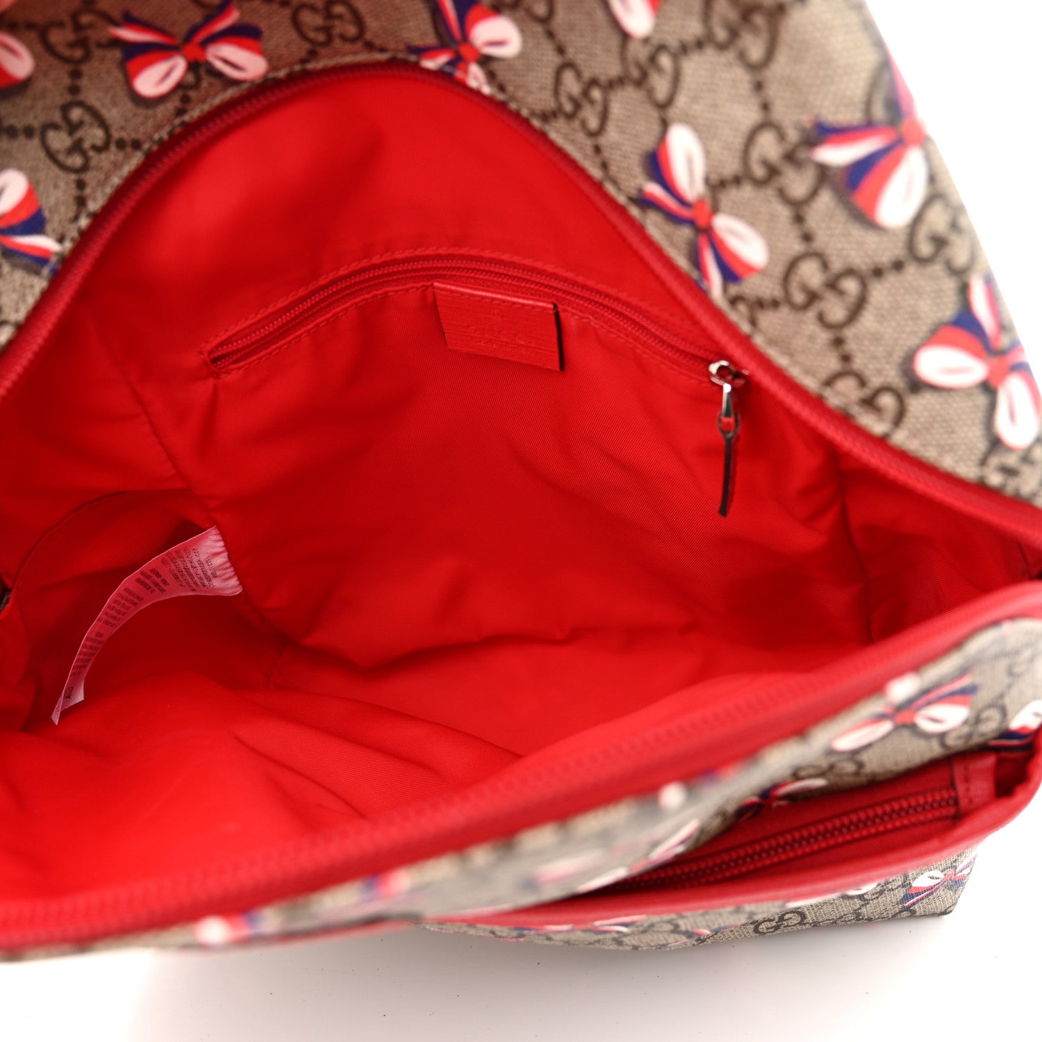 Gucci GG Supreme Monogram Sylvie Bow Print Childrens Backpack Red 5 of 10