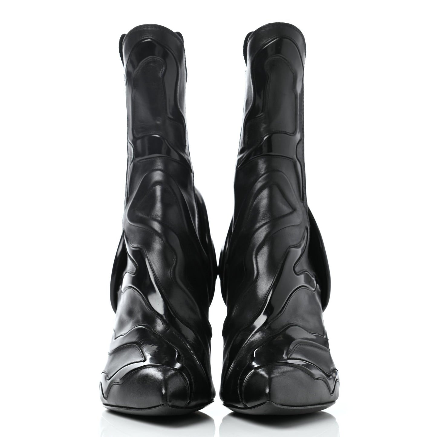 Patent Calfskin Monogram Fireball Ankle Boots 39 Black