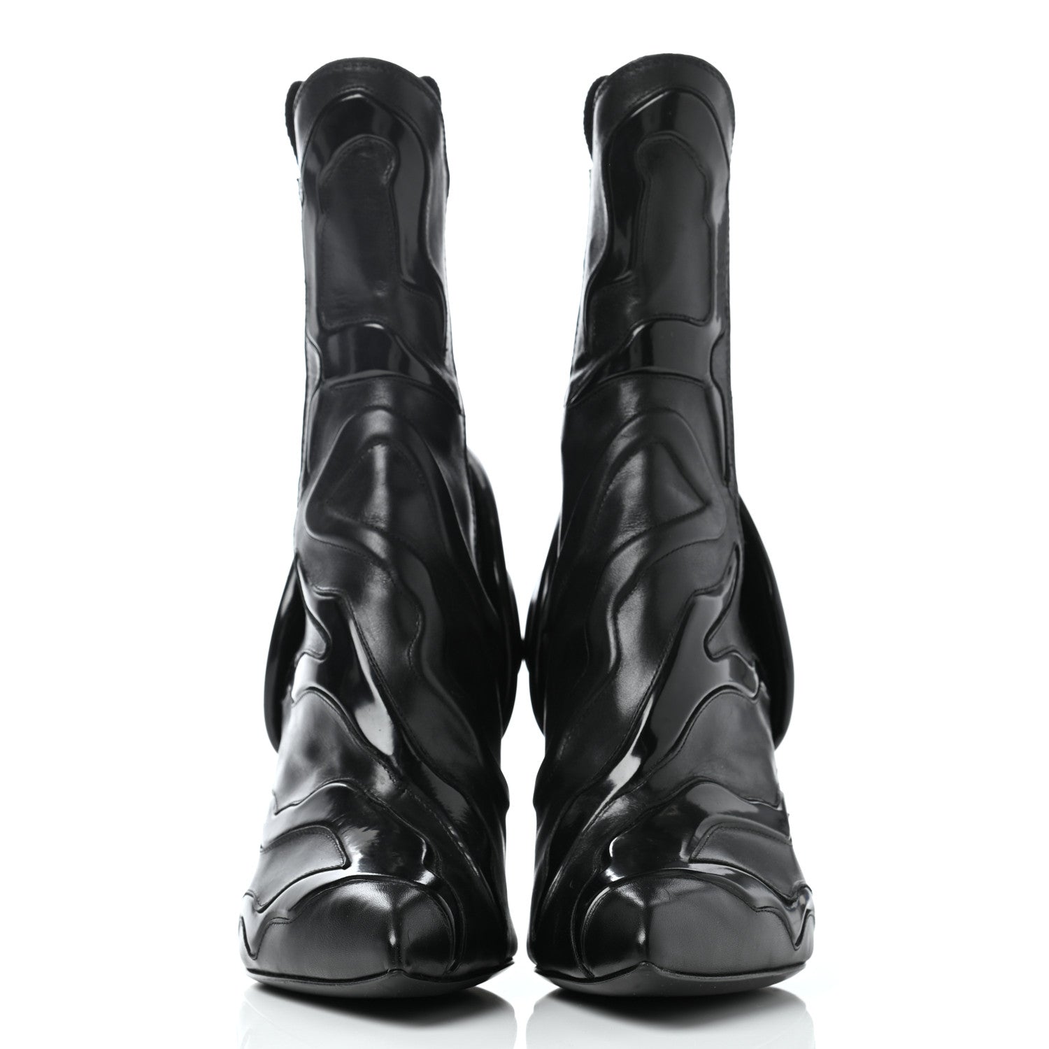 Louis Vuitton Patent Calfskin Monogram Fireball Ankle Boots 39 Black 2 of 12