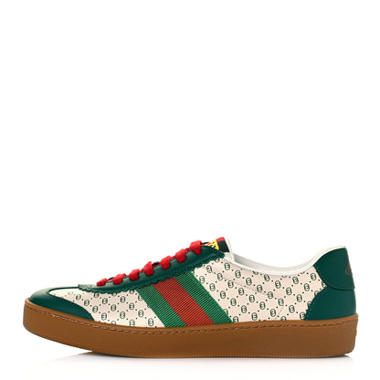 Gucci X DAPPER DAN Calfskin Suede GG Micro Monogram G74 Sneakers 36.5 Emerald Mystic White 1 of 10