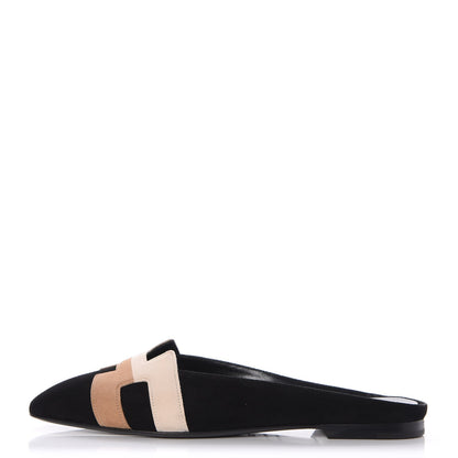 Hermes Veau Doblis Roxane Mules 36.5 Multicolor Black 1 of 8
