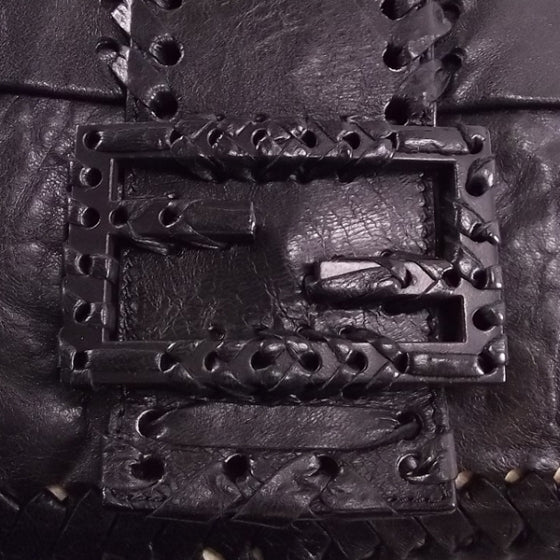 Fendi Calfskin Whipstitch Large Messenger Black 6 of 13
