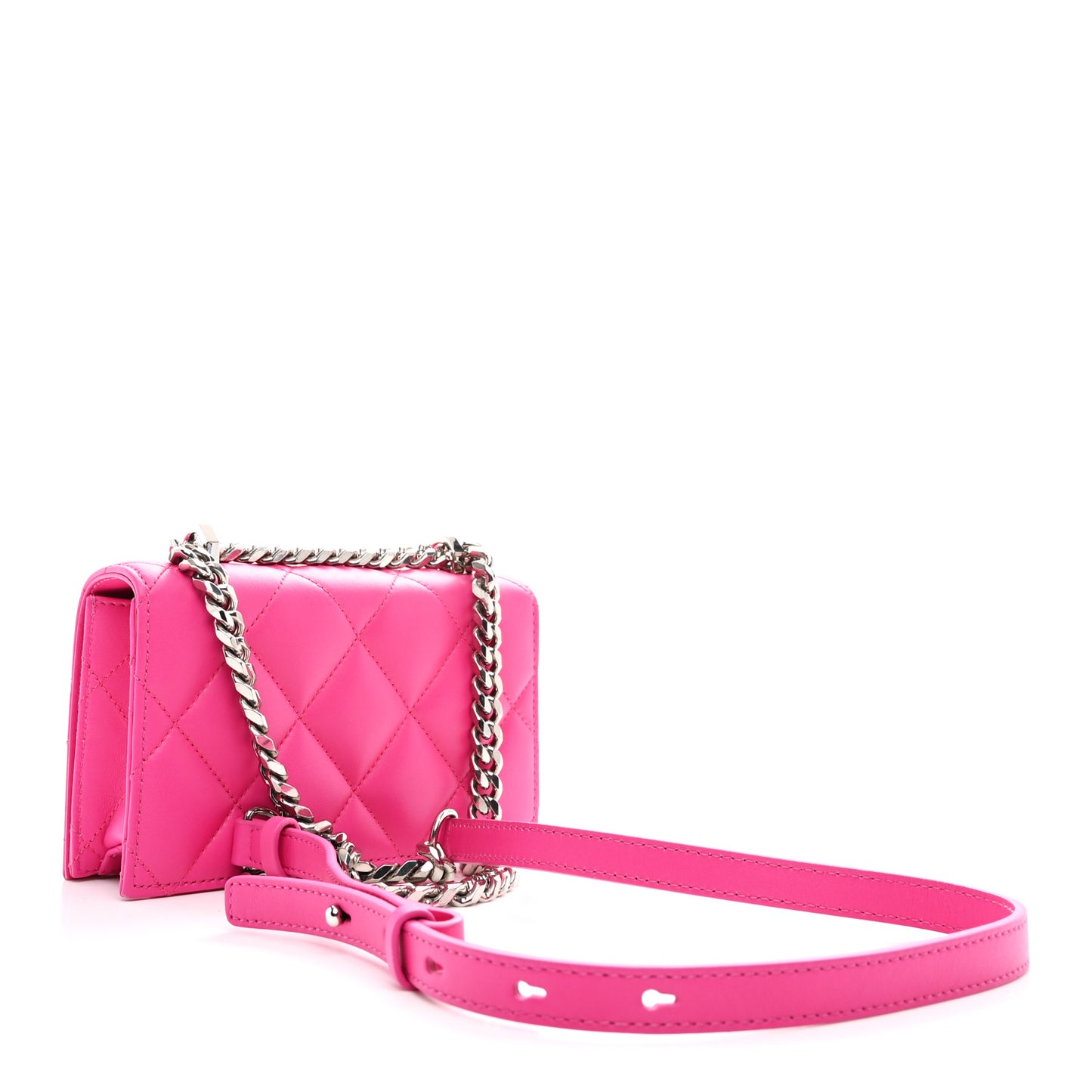 Nappa Quilted Graffiti Skull Knuckle Crossbody Bobby Pink Black