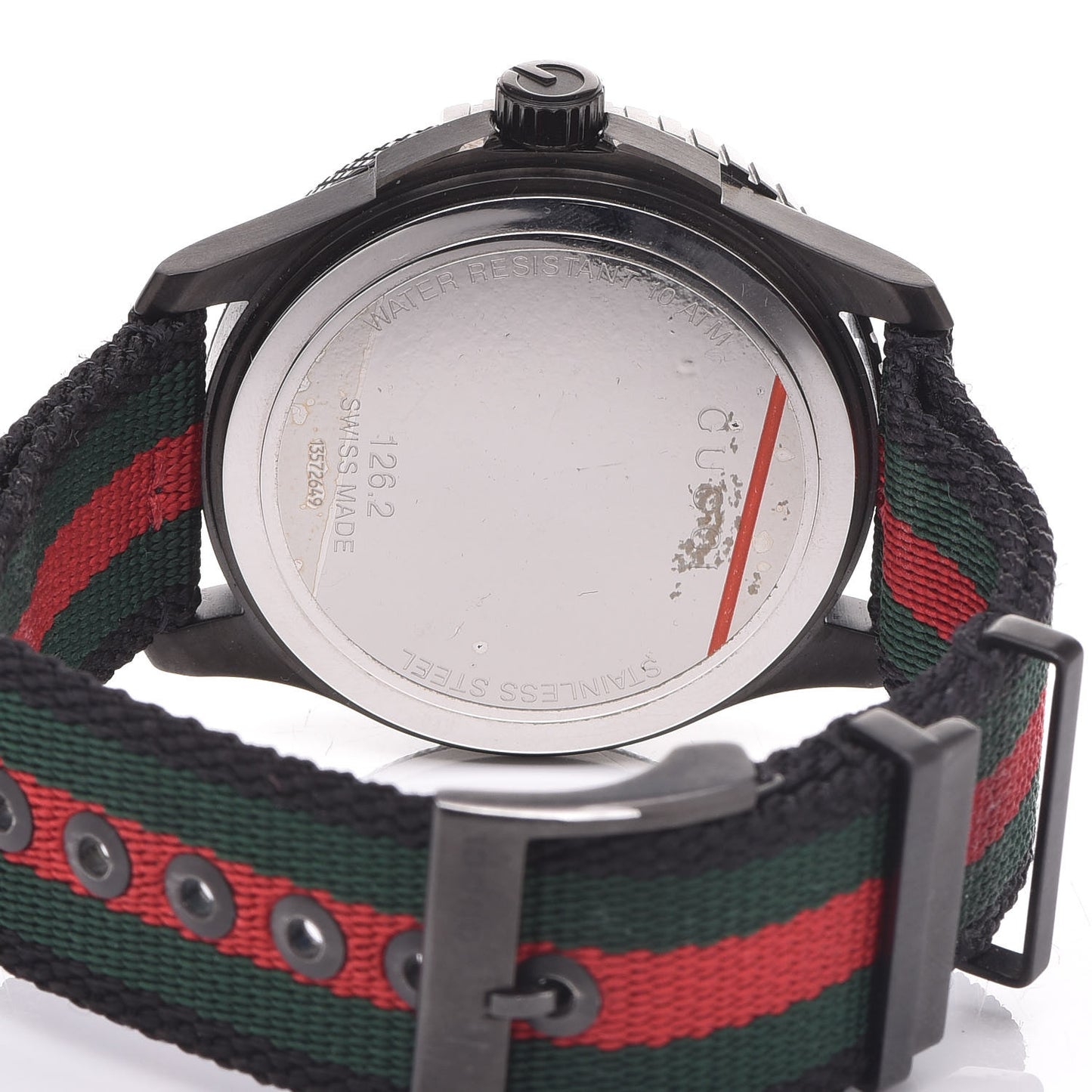 Stainless Steel Nylon 44mm Gucci Sport Web Quartz Watch Black