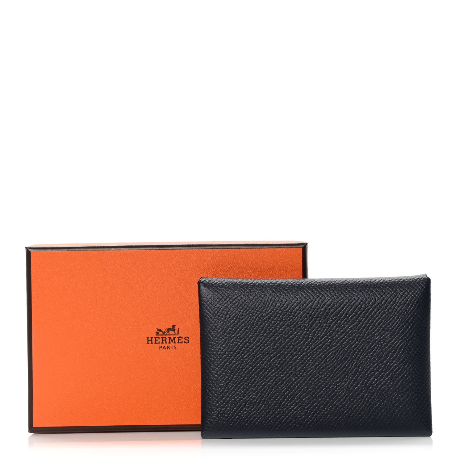 Hermes Epsom Calvi Duo Card Case Bleu Indigo 9 of 9