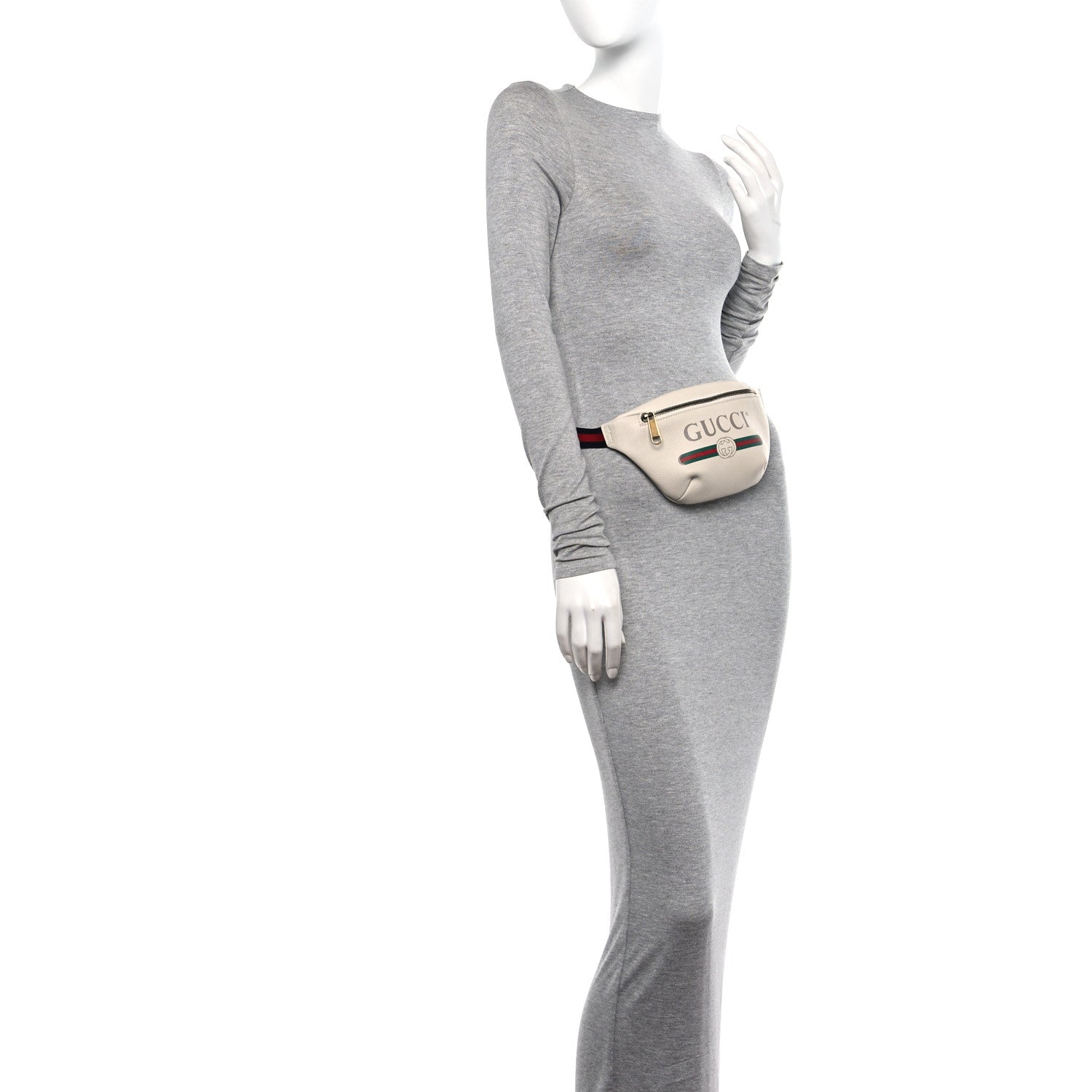 Gucci Grained Calfskin Small Logo Belt Bag White 2 of 10